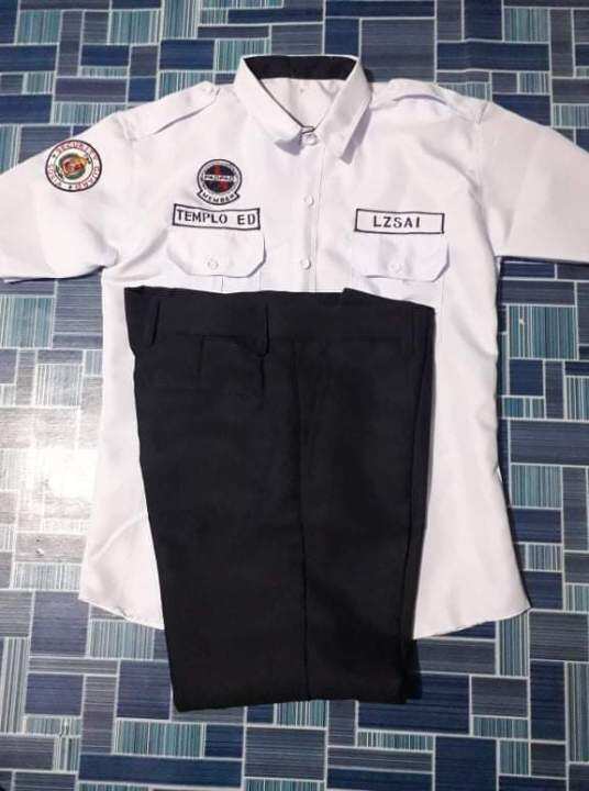 SECURITY GUARD UNIFORM SET SHORT SLEEVE W/PATCHES AND PANTS | Lazada PH