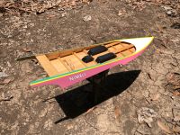 RC boat เรือสองตอน ขนาด 70cm (ชมพู) พร้อมแท่นมอเตอร์อะคริลิค สายรัดสปีด,แบต