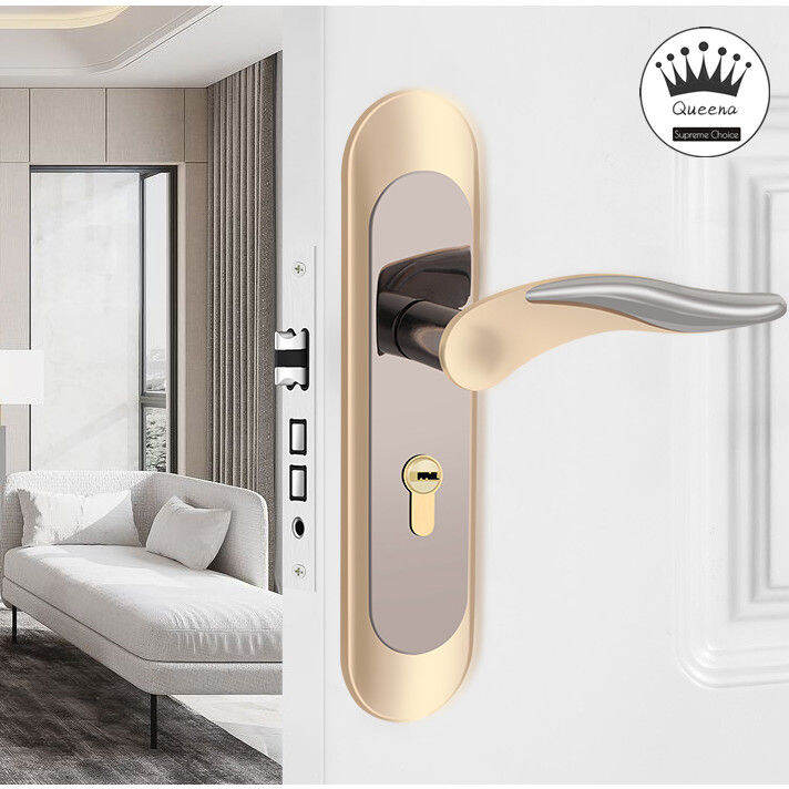 Minimalist Door Lock Continental Bedroom Door Handle Lock Interior AntiTheft Room Safety Door