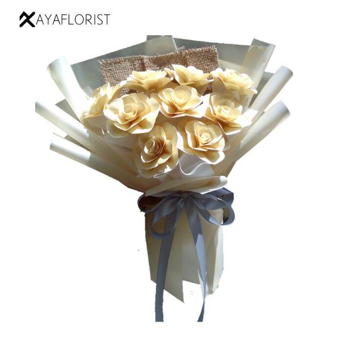 Rustic Bouquet Buket Bunga aestetic coklat isi 9 tangkai Bunga Ukuran