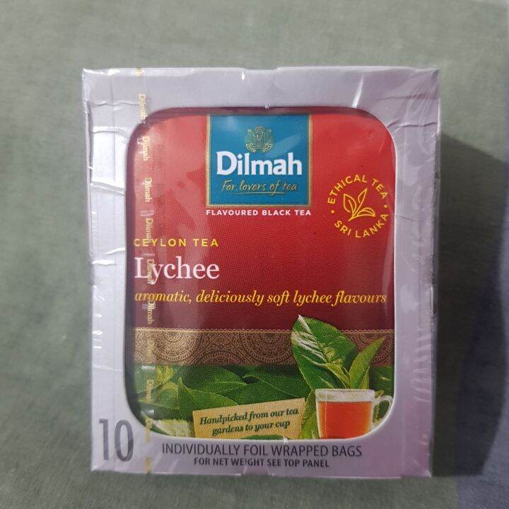 Dilmah Ceylon Tea Lychee Aromatic, deliciously soft lychee flavour 10 INDIVIDUALLY FOIL WRAPPED