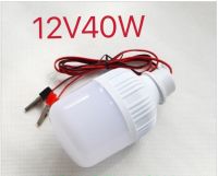 หลอดไฟLED 12V+สายไฟปากคีบ（แสงสีขาว)