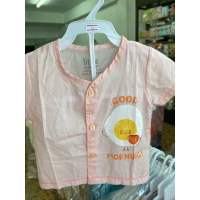 เสื้อเด็กแรกเกิด ผ้ามัสลิน กระดุมหน้า Little Home Baby