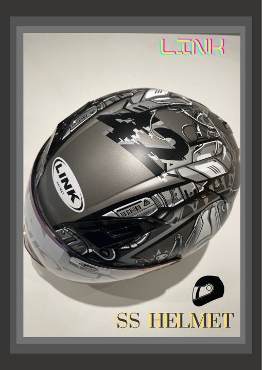 หมวกกันน็อค-link-helmet-หมวกกันน็อคเต็มใบทนทานต่อแรงกระแทก-รูปทรงโฉบเฉี่ยวดูสปอร์ต-ลวดลายสวยเท่