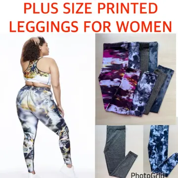 Plus size women full length leggings high waist plain color with
