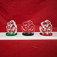 MINI ॐ โอม สัญลักษณ์แห่งความสำเร็จ ความโชคดี ป้ายมงคล งานอะครีลิคใส ขนาด 3*3 ซม.