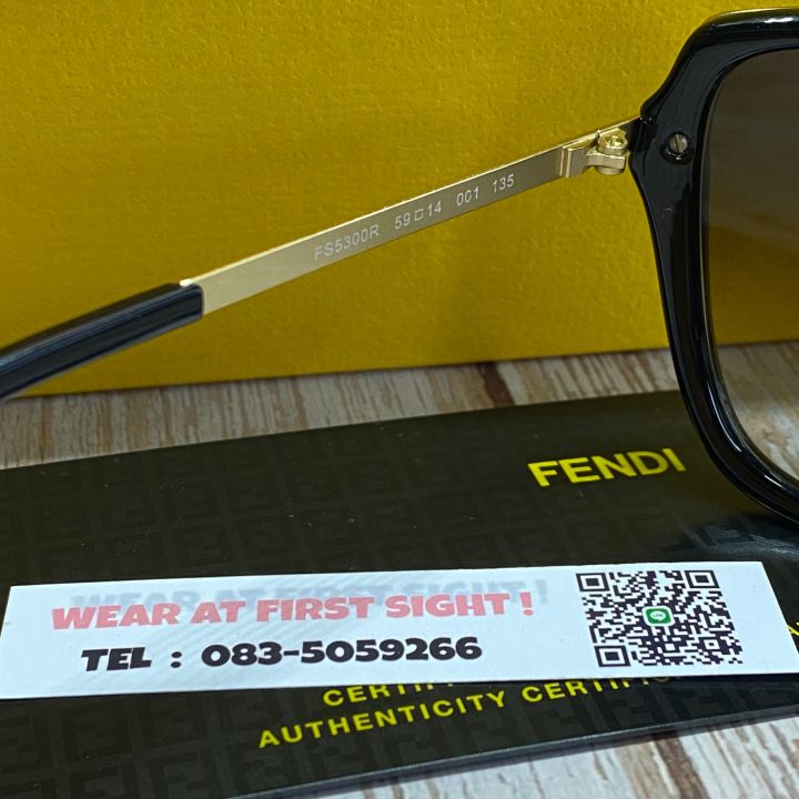 แว่นตากันแดด-fendi-ของแท้100-รุ่น-fs5300r-001-สีดำ-ทอง-fs5300r-215-สีน้ำตาล-ทอง-รับประกันศูนย์1ปี