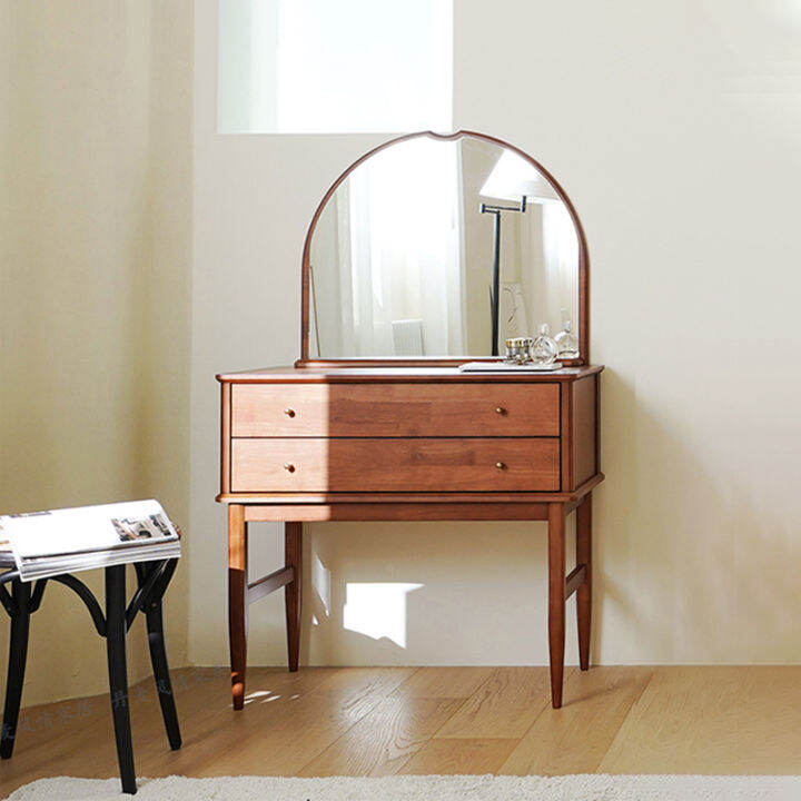 Nordic Retro MCM Cherry Wood Dressing Table MidAncient Teak Wood
