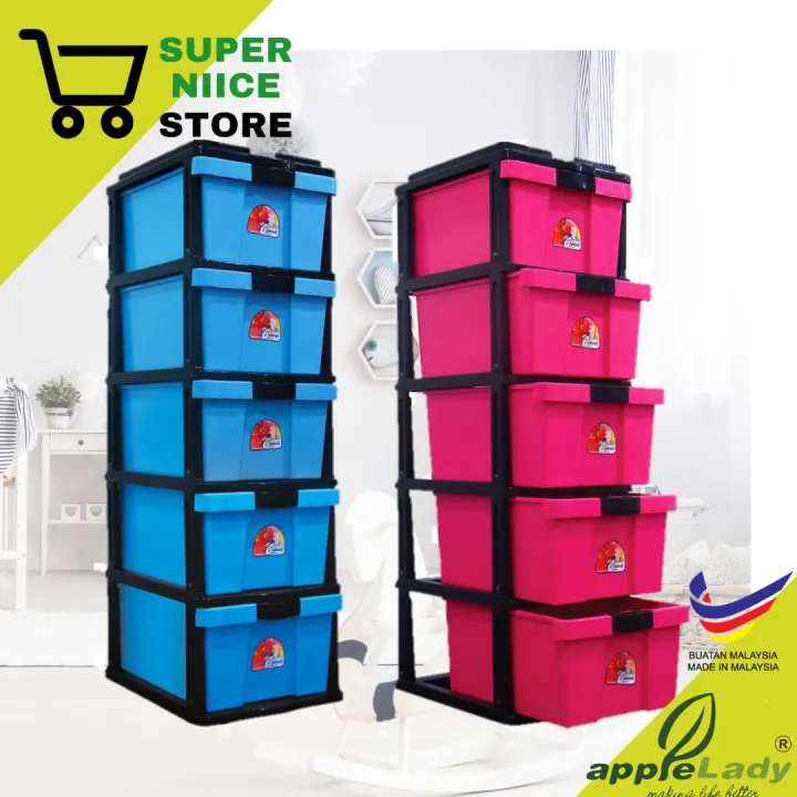 AppleLady 5 tier plastic drawer Plastic Storage