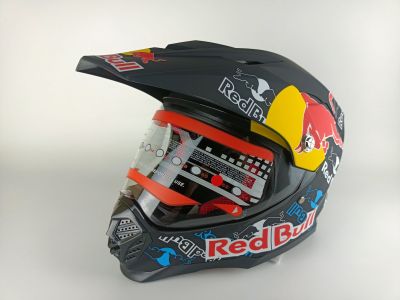 หมวกกันน็อค วิบาก Red Bull สี ดำ-ขาว