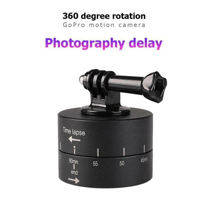 puluz-360-degrees-panning-rotation-60-120-minutes-time-lapse-stabilizer-tripod-head-adapter-for-gopro-11-10-9-8-7-amp-action-cameras