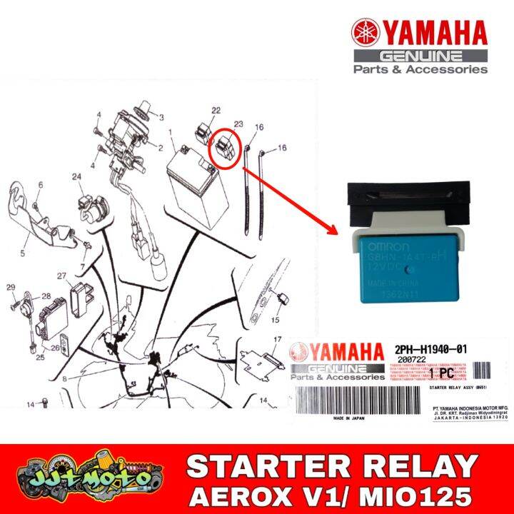STARTER RELAY (AEROX V1/ MIO 125) Lazada PH