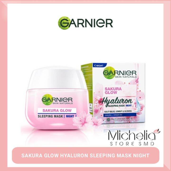 GARNIER Sakura Glow Hyaluron Sleeping Mask Night Cream 50ml Lazada