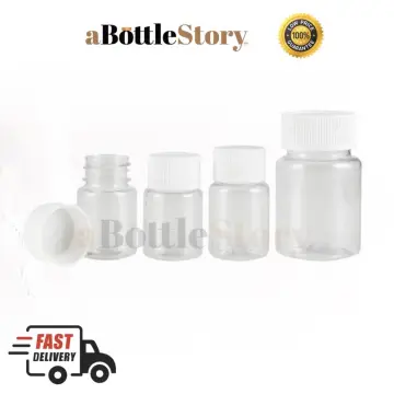 5pcs Clear Pill Plastic Medicine Bottles Empty Reagent Bottles