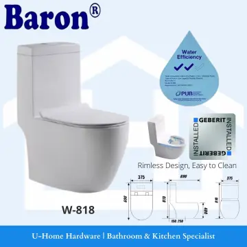 Baron 1-Piece Toilet Bowl Water Closet W-888 (Geberit Flushing System)