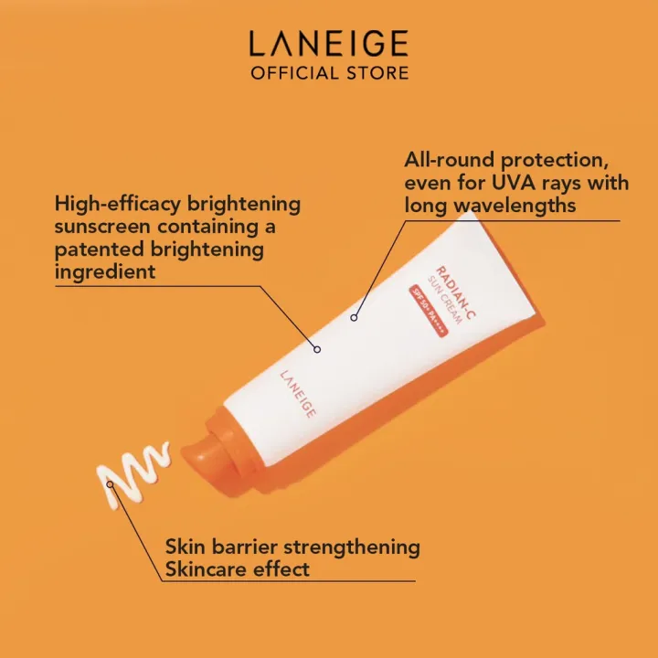 Laneige RadianC Sun Cream SPF 50+ PA++++ 10ml or 50ml Lazada