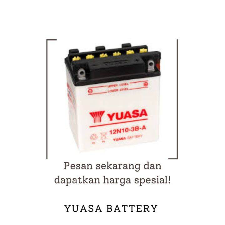 Aki Motor Basah 12 Volt Yuasa Multipole 12N10-3B-A 10 Amper 12N5.5-4BA