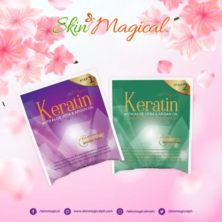 SKIN MAGICAL KERATIN SHAMPOO 22ML WITH ALOE VERA AND ARGAN OIL SILKY