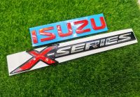 โลโก้ isuzu xseries  สำหรับติดท้ายรถยนต์ ชุด 2 ชิ้น