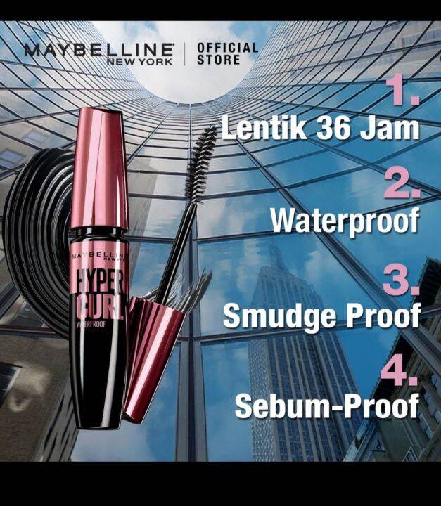 Original Maybelline Maskara Hypercurl Waterproof Lazada Indonesia 2233