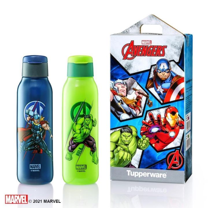 Tupperware Avengers Eco Bottle 750ml ขวดน้ำทัพเพอร์แวร์ ลายการ์ตูนเอเวนเจอร์ ผลิตจากพลาสติกเกรดดี เหมาะสำหรับลูกน้อย พกไปโรงเรียน