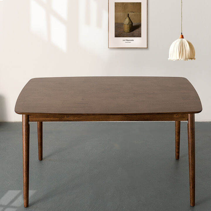 Malaysia Imported Solid Wood Dining Table Modern Minimalist Walnut