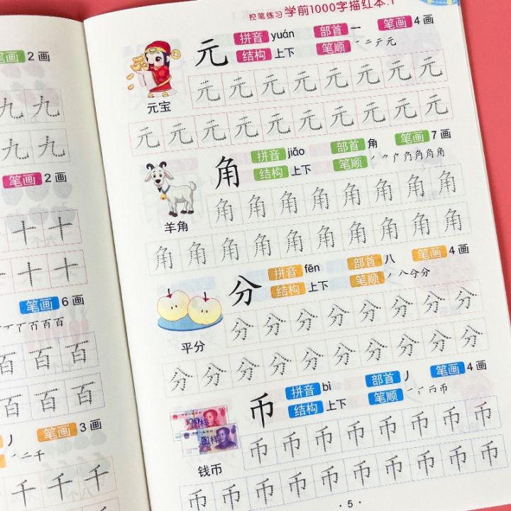 หนังสือฝึกคัดภาษาจีนสำหรับเด็กรุ่นดอทเมทริกซ์-6เล่ม-คัดลายมือเด็ก