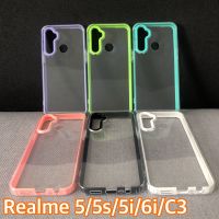 พร้อมส่งจากไทย เคสประกบสี Realme 5/5i/5s/6i/C3 เคสใส เคสซิลิโคนนุ่ม เคสกันกระแทก