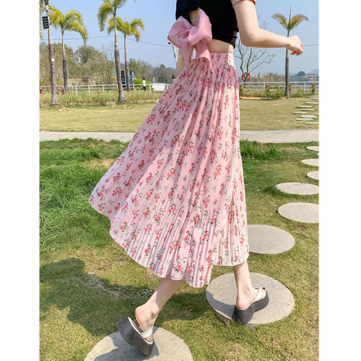 Floral Skirt Women's Short Pink Fairy Dress Spring and Summer