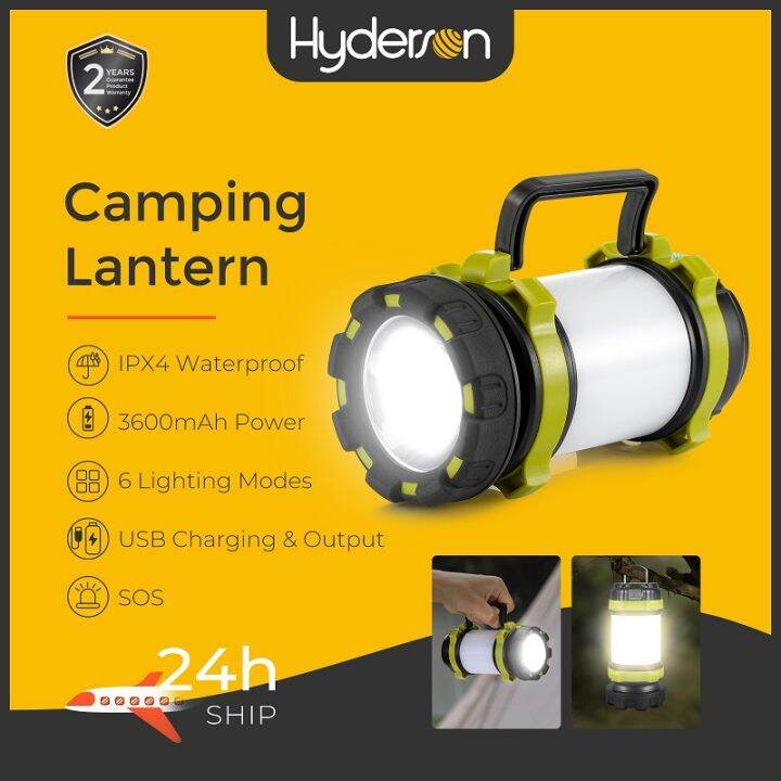 Rechargeable Camping Lantern Outdoor LED Torch Light with Sidelight