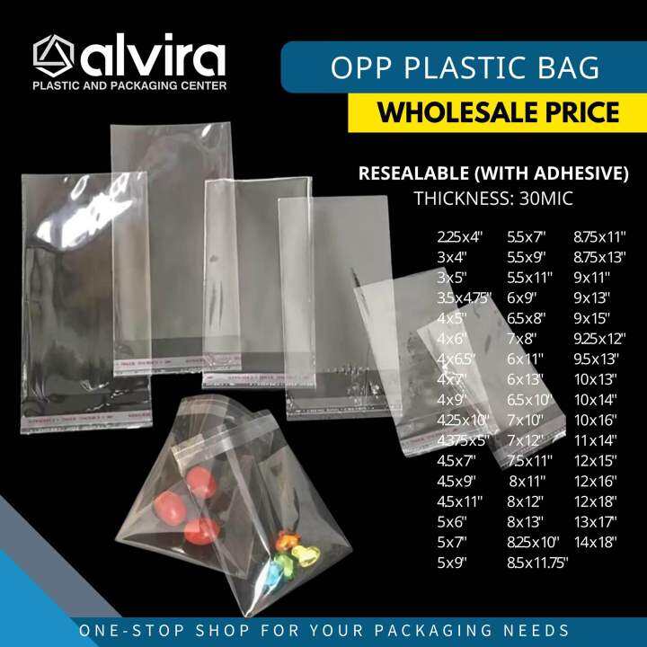 OPP Clear Plastic With Adhesive Wholesale Price Per 500pcs And 100pcs