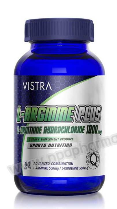 vistrasports-l-arginine-plus-l-ornithine-1000-mg-60-เม็ด