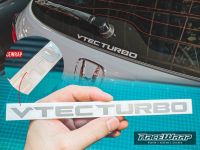 สติกเกอร์ vtec turbo สำหรับติดกระจกหลัง honda city 1.0 turbo รุ่นใหม่ หรือติดรุ่นอื่นๆก็ได้