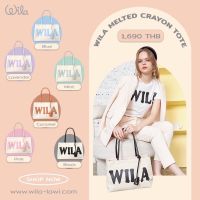 WILA MELTED CRAYON TOTE กระเป๋าแคนวาสรักษ์โลก แต่งหนังวีแกน สกรีนWila logo