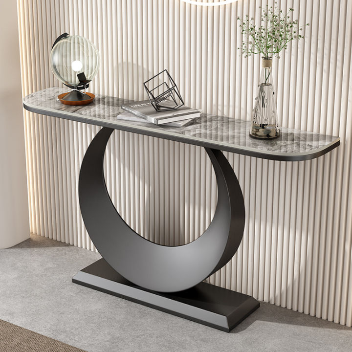 Italian Accessible Luxury Stone Plate Console Semicircle Entrance ...