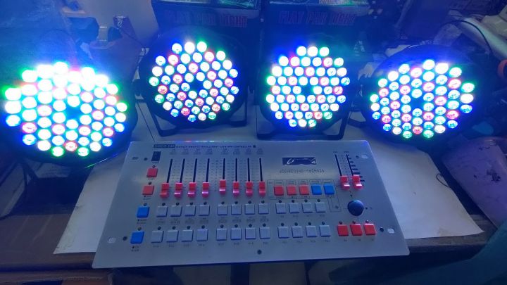 led-par54l-set4-dmx512-ชุดไฟพาร์54ดวง-3วัตrgbw-ตัวบางพาสติกพร้อมบอร์ดคอนโทรลdmx-ไฟเวที-ไฟเทค-ไฟติดตั้งผับ-แบบชุด