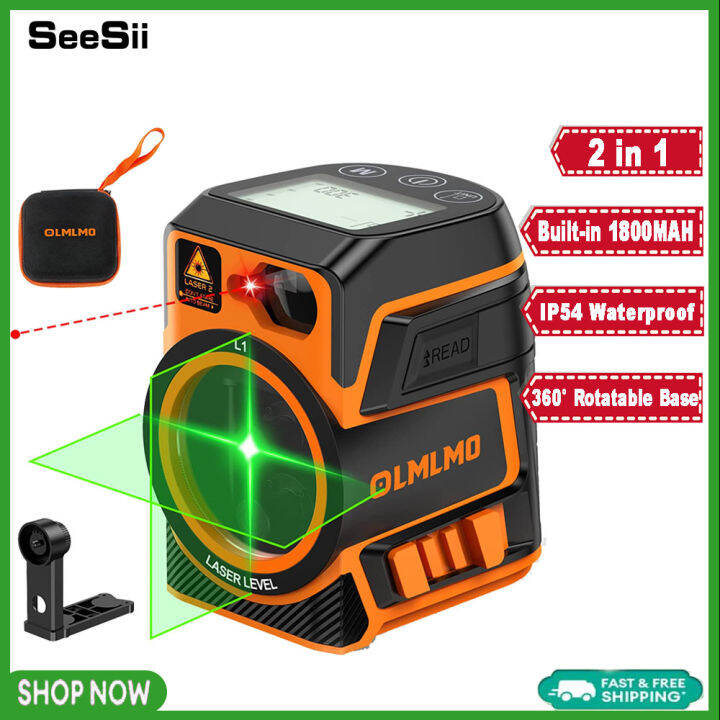 SeeSii 2 in 1 Laser Level Self Leveling Laser Tape Measure 265ft/85m ...