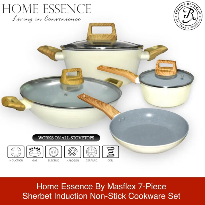 Home Essence By Masflex 7-Piece Sherbet Collection Induction Non-Stick ...