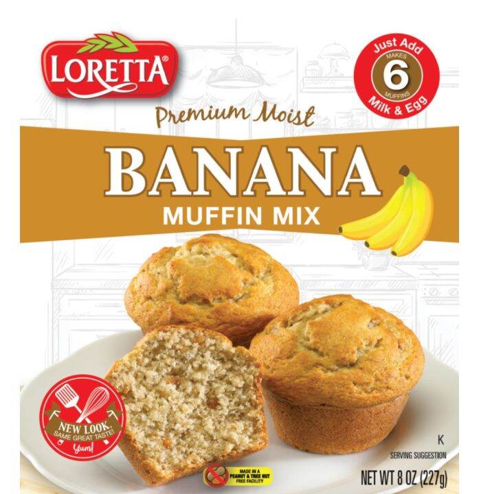 Loretta Premium Moist Banana Muffin Mix 227g Lazada PH
