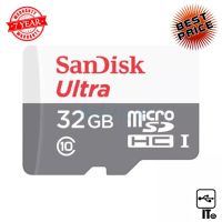 32GB Micro SD Card SANDISK Ultra SDSQUNR-032G-GN3MN (100MB/s,) Best For Mobile / Tablet ประกัน 7Y การ์ดหน่วยความจำ เมมโมรี่การ์ด micro sdcard microsdcard ไมโครเอสดีการ์ด