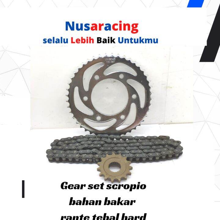 Gir Gear Ger Set Scorpio Z 428 H Rante 118 L Tebal Bahan Baja Mata