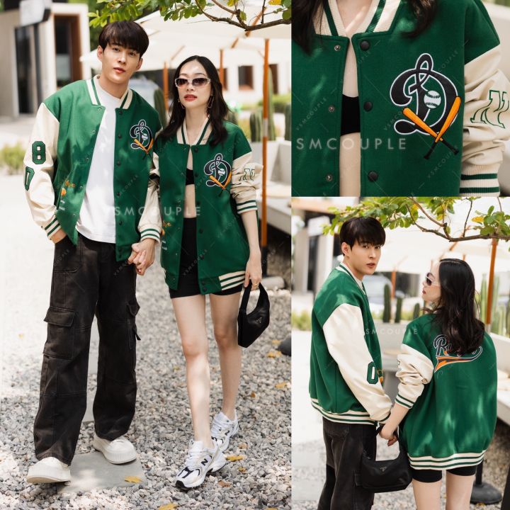 vsm-couple-w013-เสื้อคู่รัก-เสื้อกันหนาวคู่-เสื้อไปเที่ยว-เสื้อคลุมแขนยาว-เสื้อเบสบอล-ชุดถ่ายพรีเวดดิ้ง