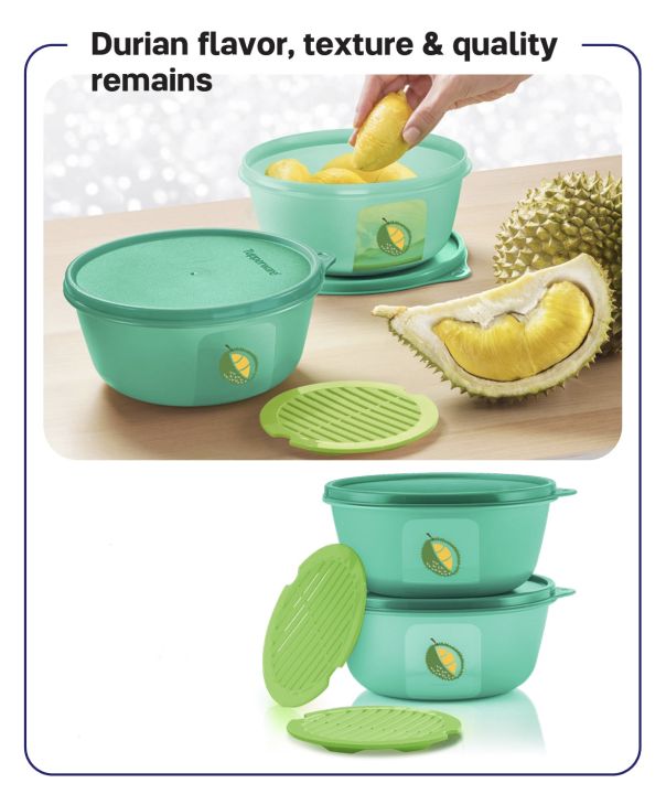 tupperware-ultimate-durian-keeper-ขายแยกใบ-กล่องทุเรียนทัพเพอร์-แวร์-เก็บกลิ่นได้ดี-สามารถเก็บทุเรียนหรืออาหารมีกลิ่น