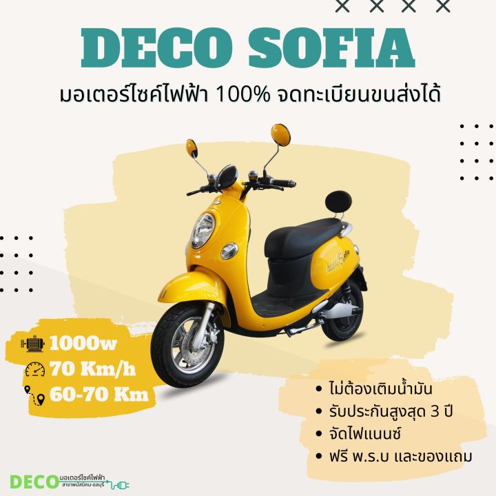 มอเตอร์ไซค์ไฟฟ้า-deco-จดทะเบียนได้-วิ่งบนถนนถูกกฎหมาย-ประกัน-3ปี