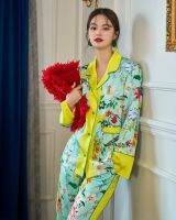 ชุดนอน Lemon blossom pajamas (premium silk satin)