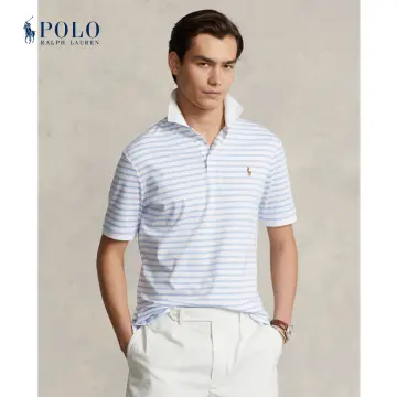 POLO RALPH LAUREN CUSTOM SLIM FIT SOFT COTTON POLO SHIRT, White Men's Polo  Shirt