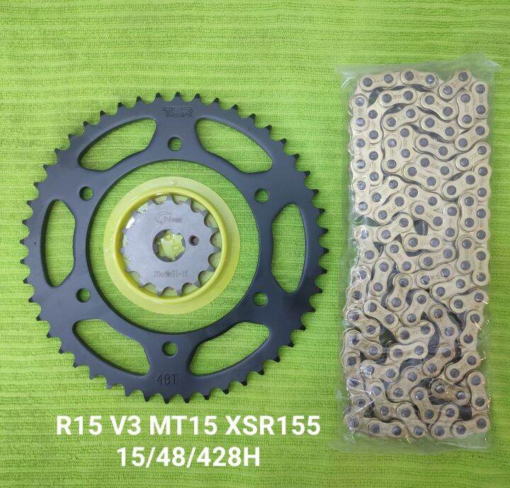 R15 V3 MT15 XSR155 CHAIN AND SPROCKET SET BLACK AND GOLD Lazada PH