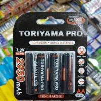 ถ่านชาร์จ Toriyama AA 2950mah 4ก้อน ของใหม่ ของแท้ ของบริษัท