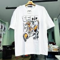 เสื้อยืดโอเวอร์ไซส์ งานป้ายzara ผ้าคอตตอน100%อก44-46 ยาว28-29