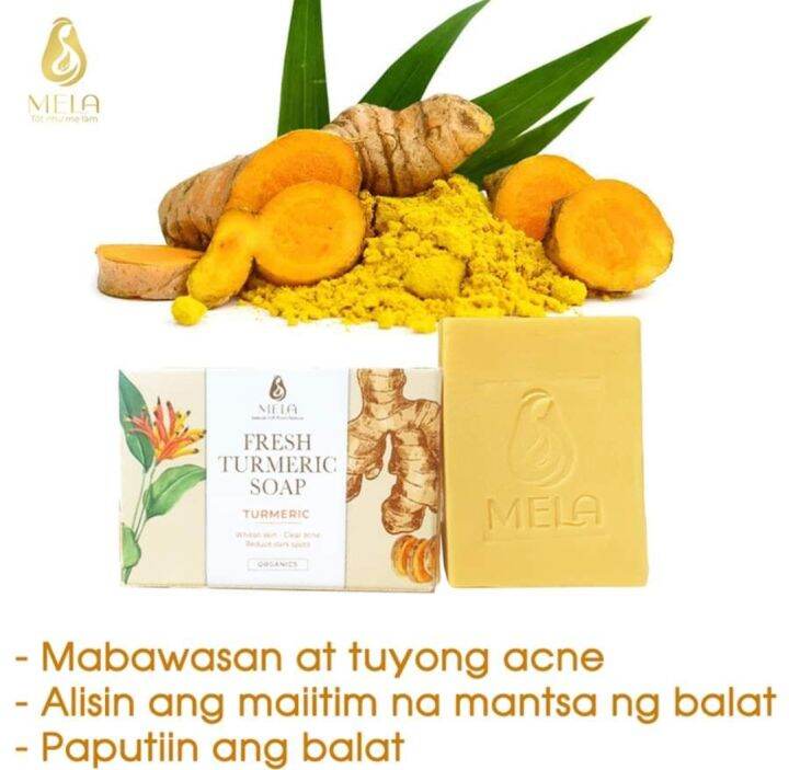 Mela Turmeric Soap Remove Dark Acne,Melasma, Blemishes Lazada PH